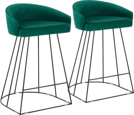 Abberdale I Green Counter Height Stool Set of 2