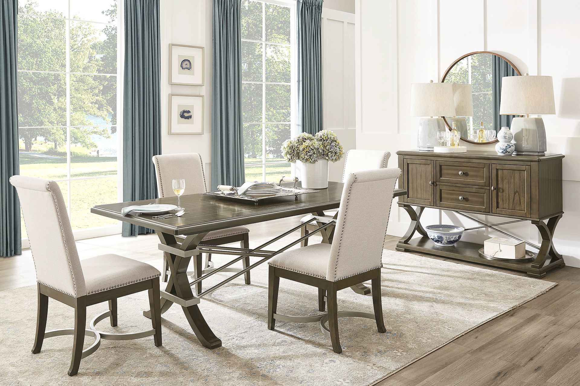 Abbey Court Brown 5 Pc Dining Room - Image 1