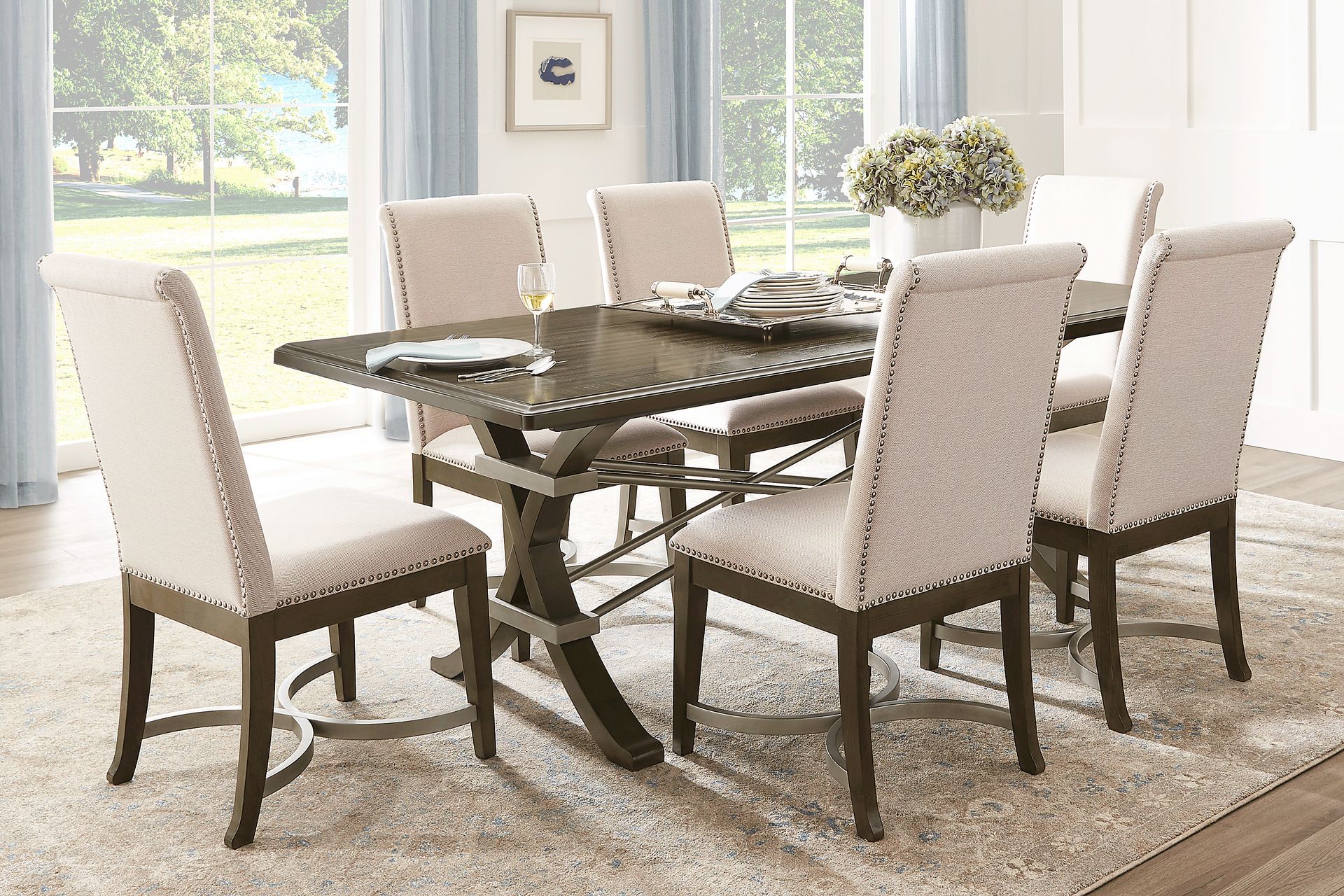 Abbey Court Brown 7 Pc Dining Room - Image 1