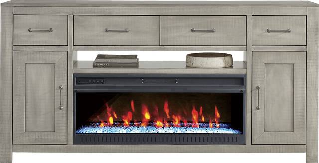 Abbey Springs Gray 77" Console with Electric Fireplace - Thumbnail - Image 1