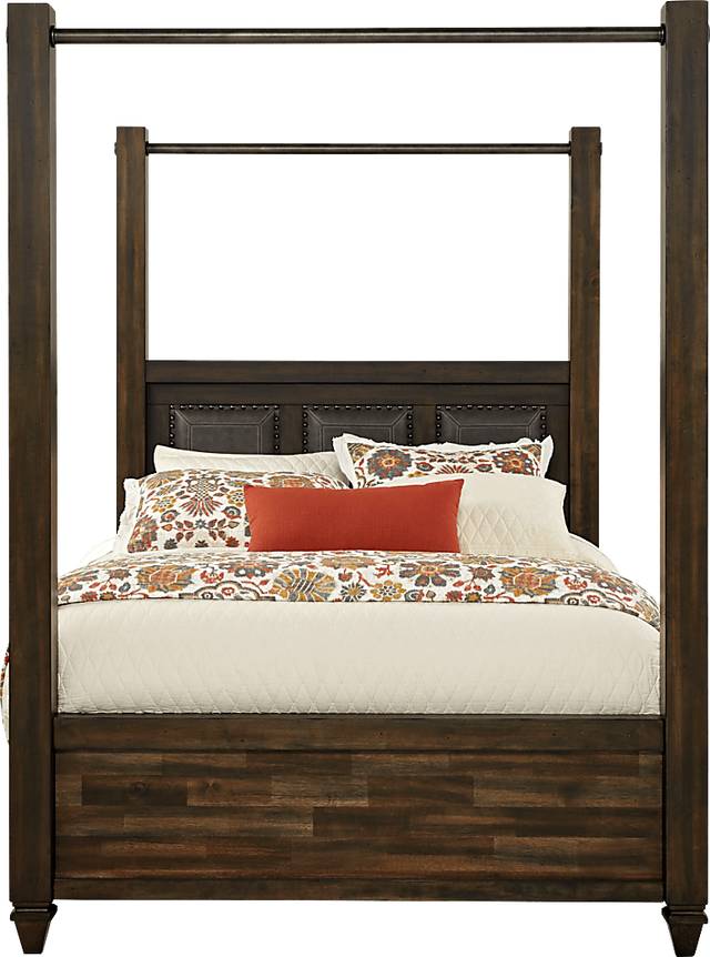 Abbeywood Brown 3 Pc King Poster Bed - Thumbnail - Image 1