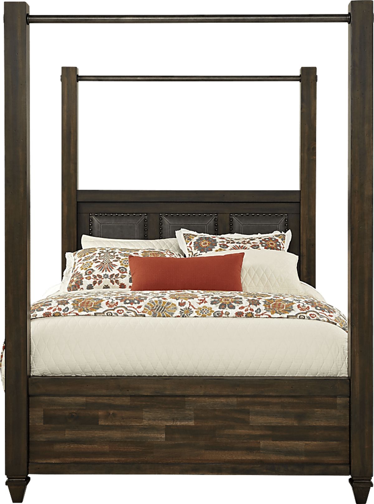 Abbeywood Brown Dark Wood 5 Pc King Poster Bed Rooms to Go