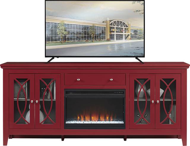 Abbie Crimson 80 in. Console with Electric Fireplace - Thumbnail - Image 1