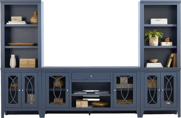 Abbie II Blue 3 Pc Wall Unit with 66 in. Console