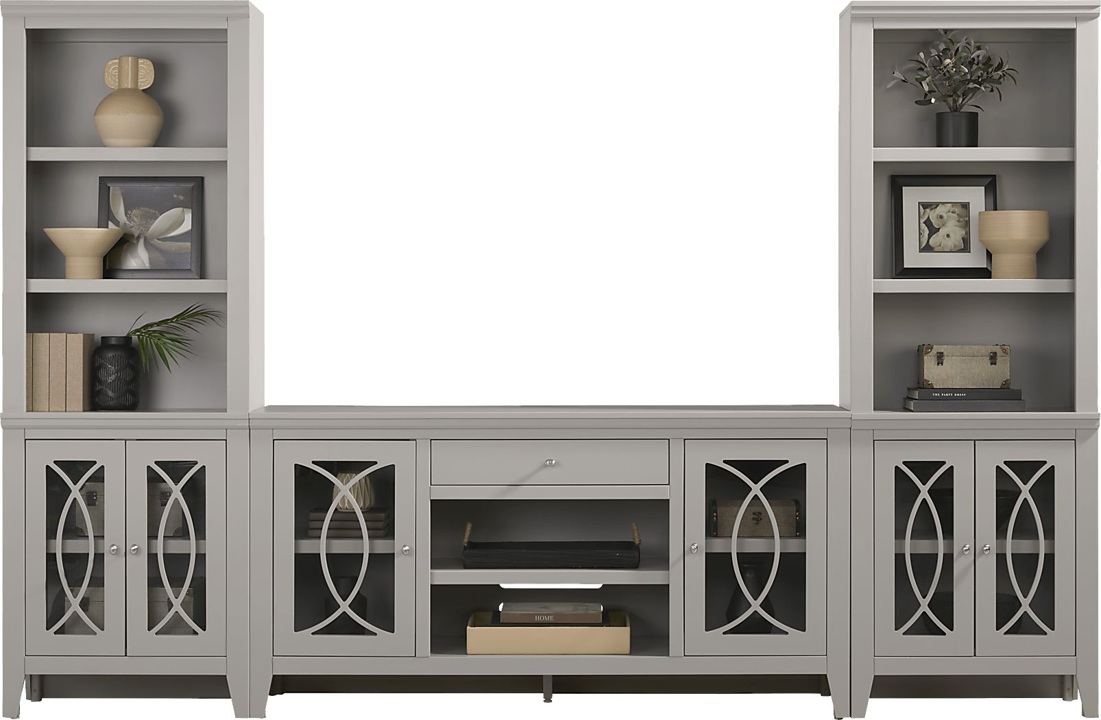 Abbie II Gray 3 Pc Wall Unit with 66 in. Console