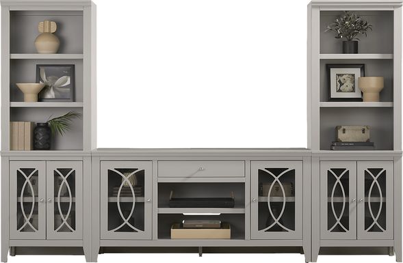 Abbie II Gray 3 Pc Wall Unit with 66 in. Console