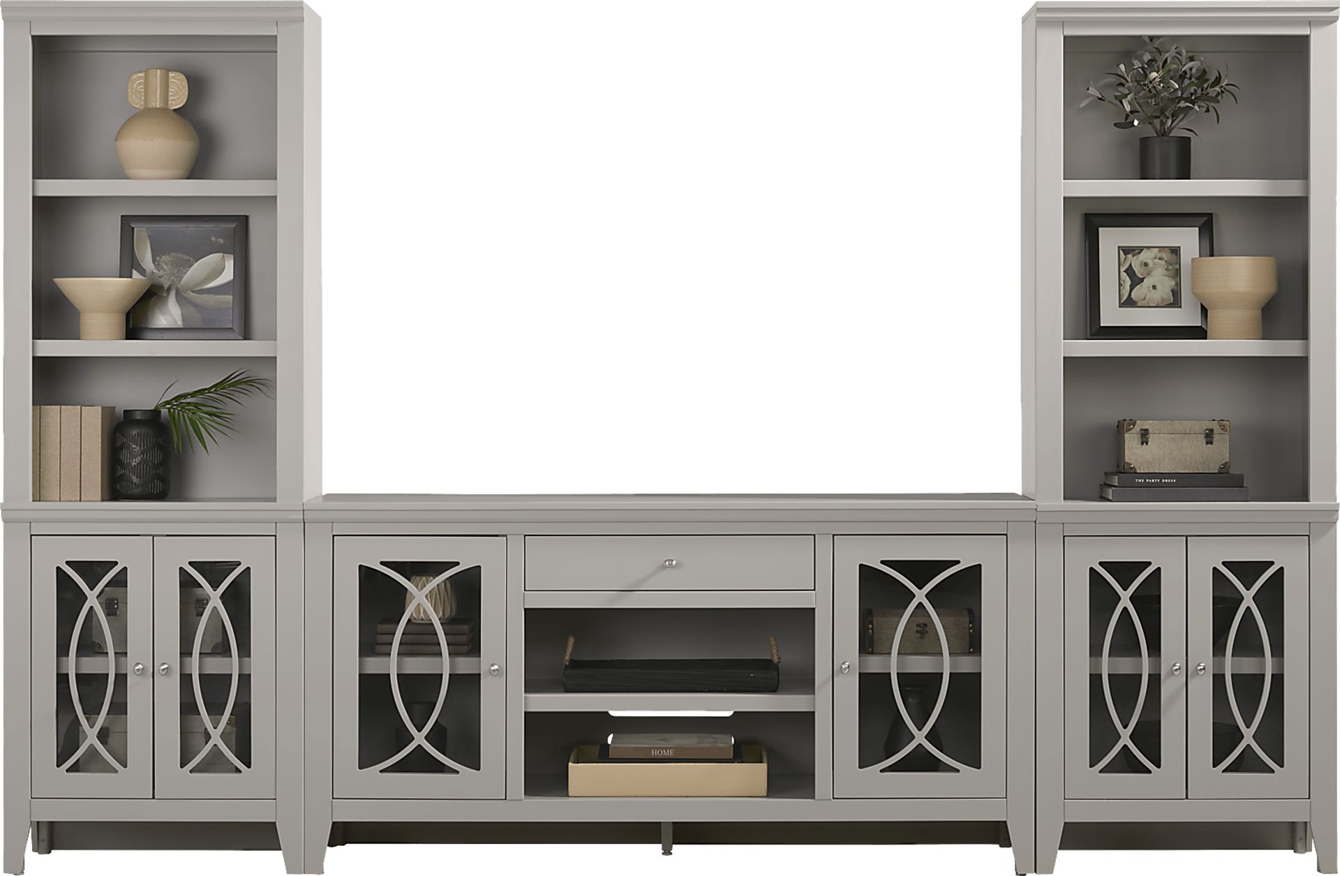 Abbie II Gray 3 Pc Wall Unit with 66 in. Console - Image 1