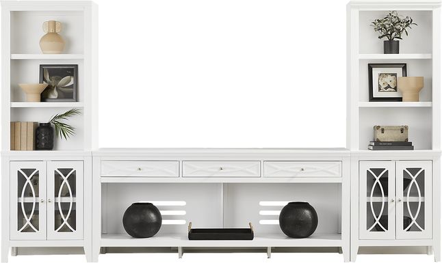 Abbie II White 3 Pc Wall Unit with 77 in. Console