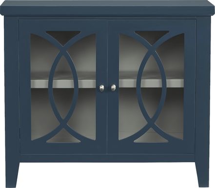 Blue accent store cabinet