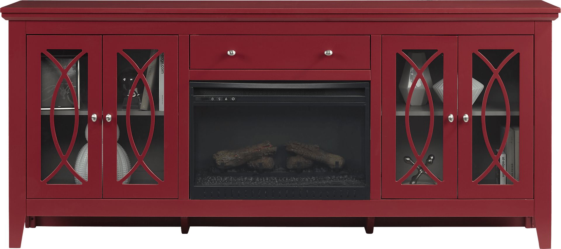 Abbie Red 80 in. Console with Electric Fireplace - Image 2
