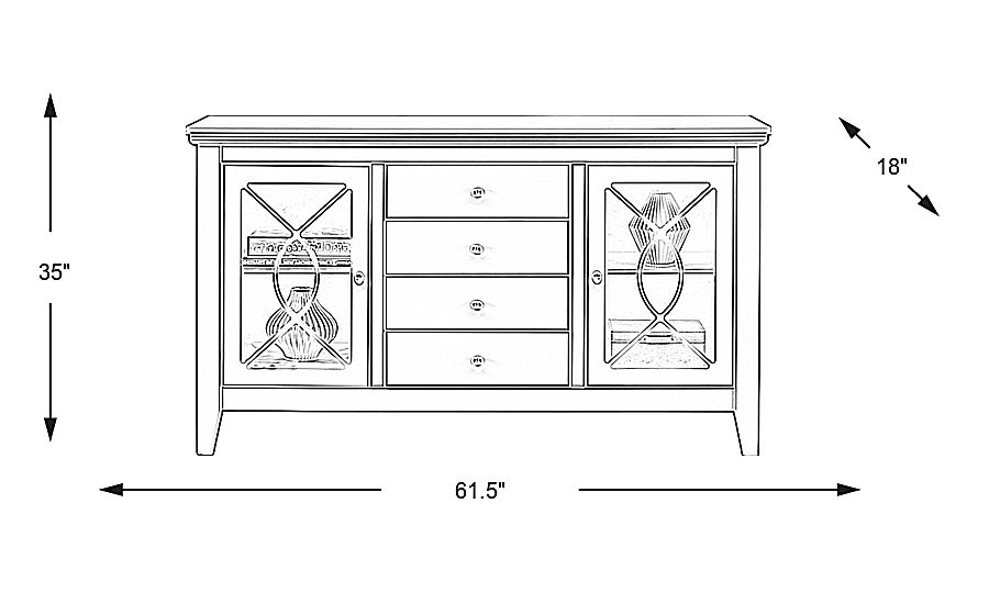 Abbie Silver 62 in. Console - Rooms To Go