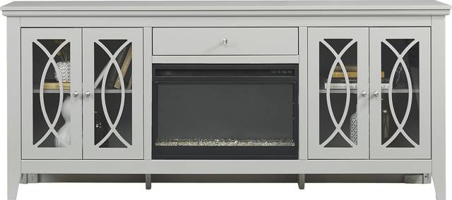 Abbie Silver 80 in. Console with Electric Fireplace - Thumbnail - Image 2