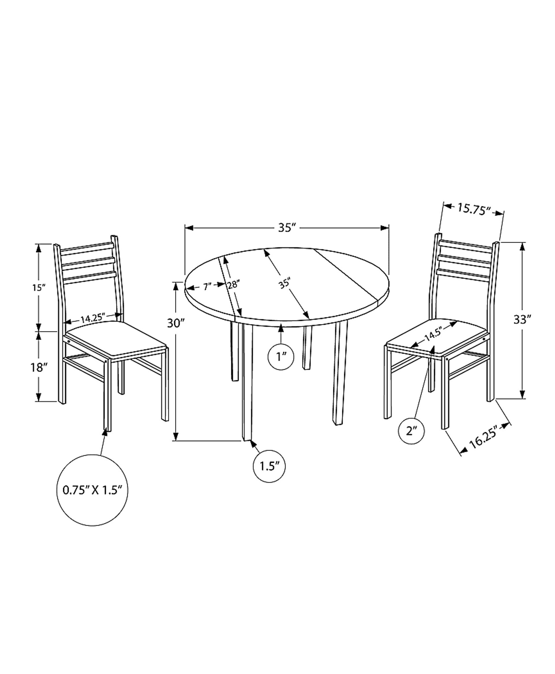Abbingdon Taupe 3 Pc Dining Set - Image 3