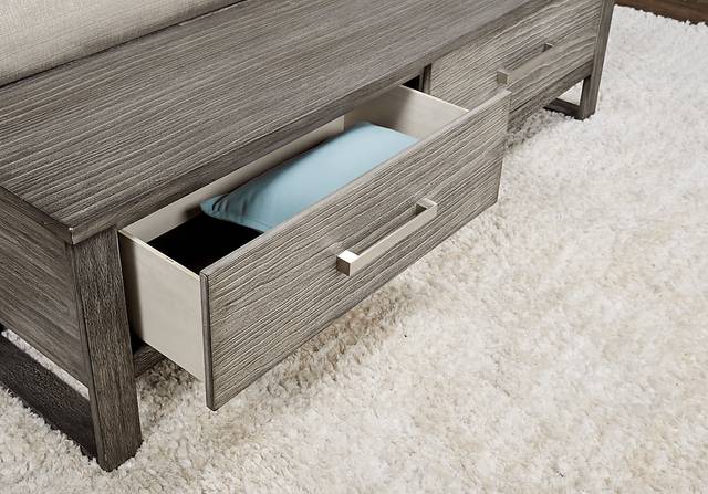 Abbott Gray 3 Pc King Panel Bed with Storage - Thumbnail - Image 2