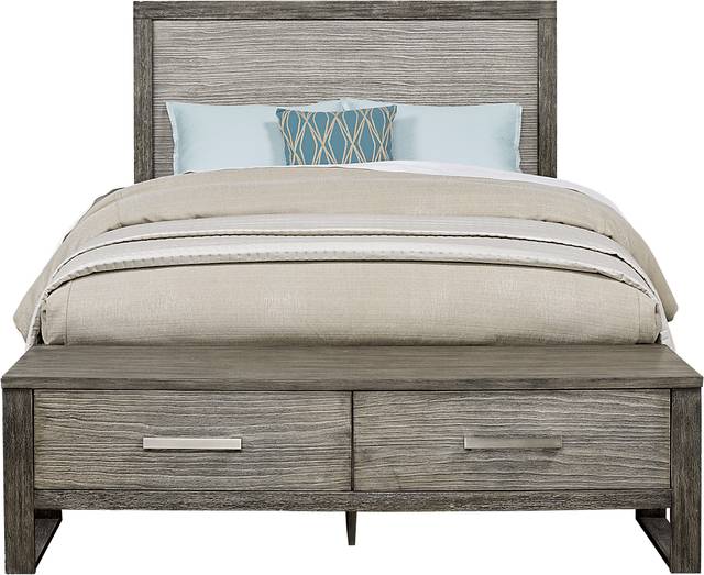 Abbott Gray 3 Pc King Panel Bed with Storage - Thumbnail - Image 1
