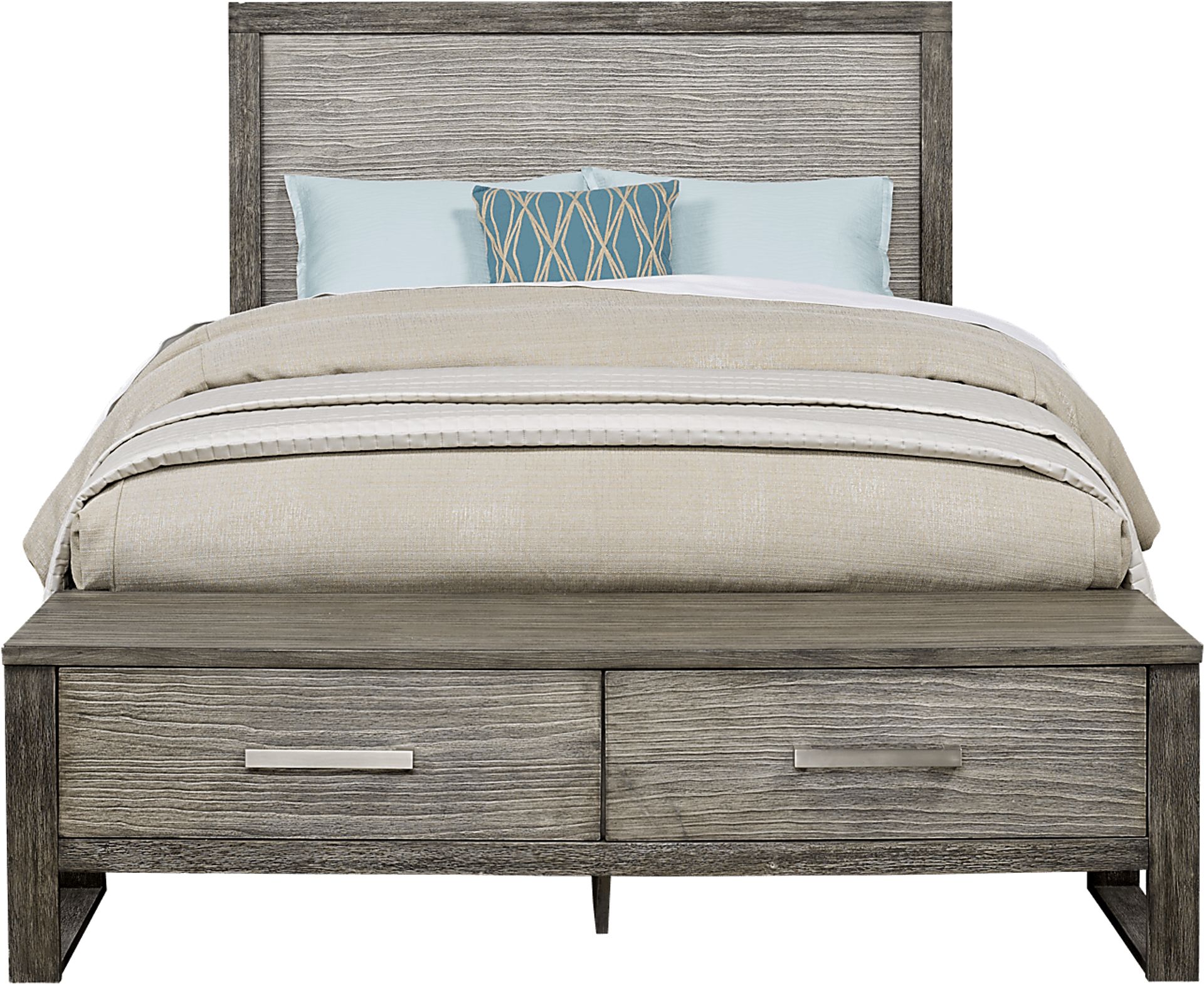 Abbott Gray 5 Pc Queen Panel Bedroom with Storage - Image 2