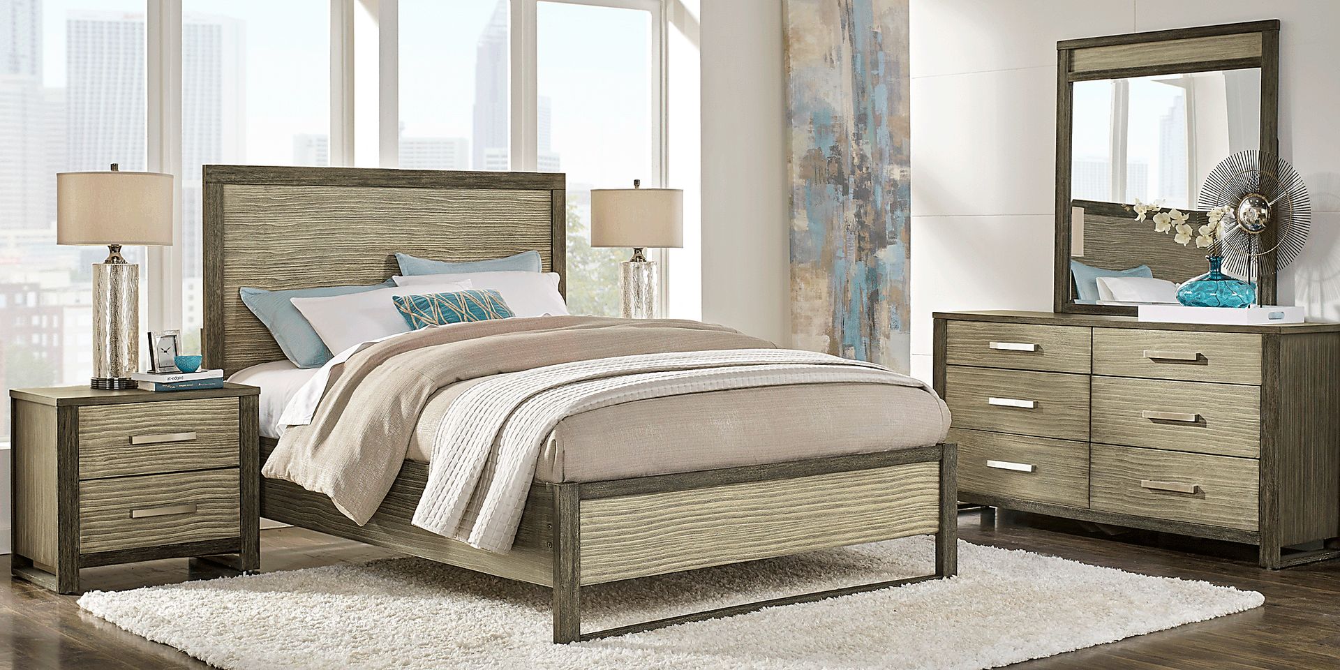 Abbott Gray 5 Pc Queen Panel Bedroom - Image 1