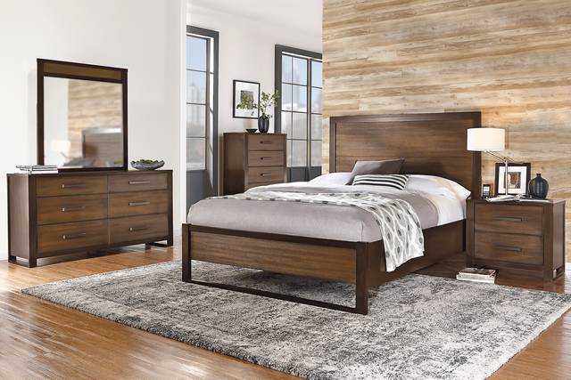 Abbott Hazelnut 8 Pc King Panel Bedroom - Thumbnail - Image 1