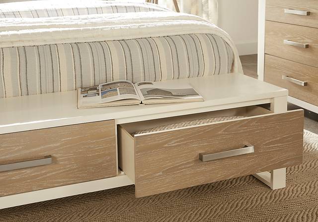 Abbott White 8 Pc King Panel Bedroom with Storage - Thumbnail - Image 4