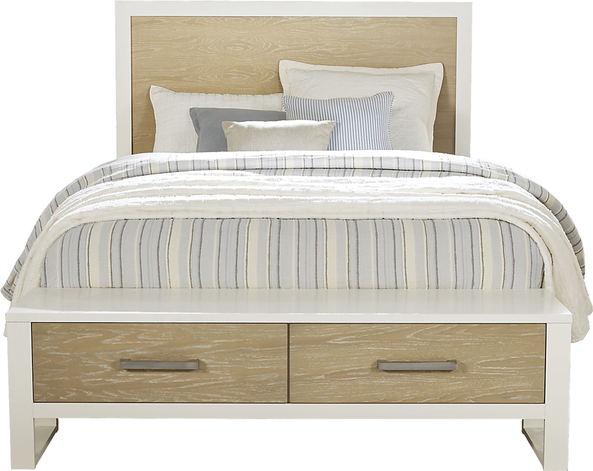Abbott White 3 Pc Queen Panel Bed with Storage - Image 1