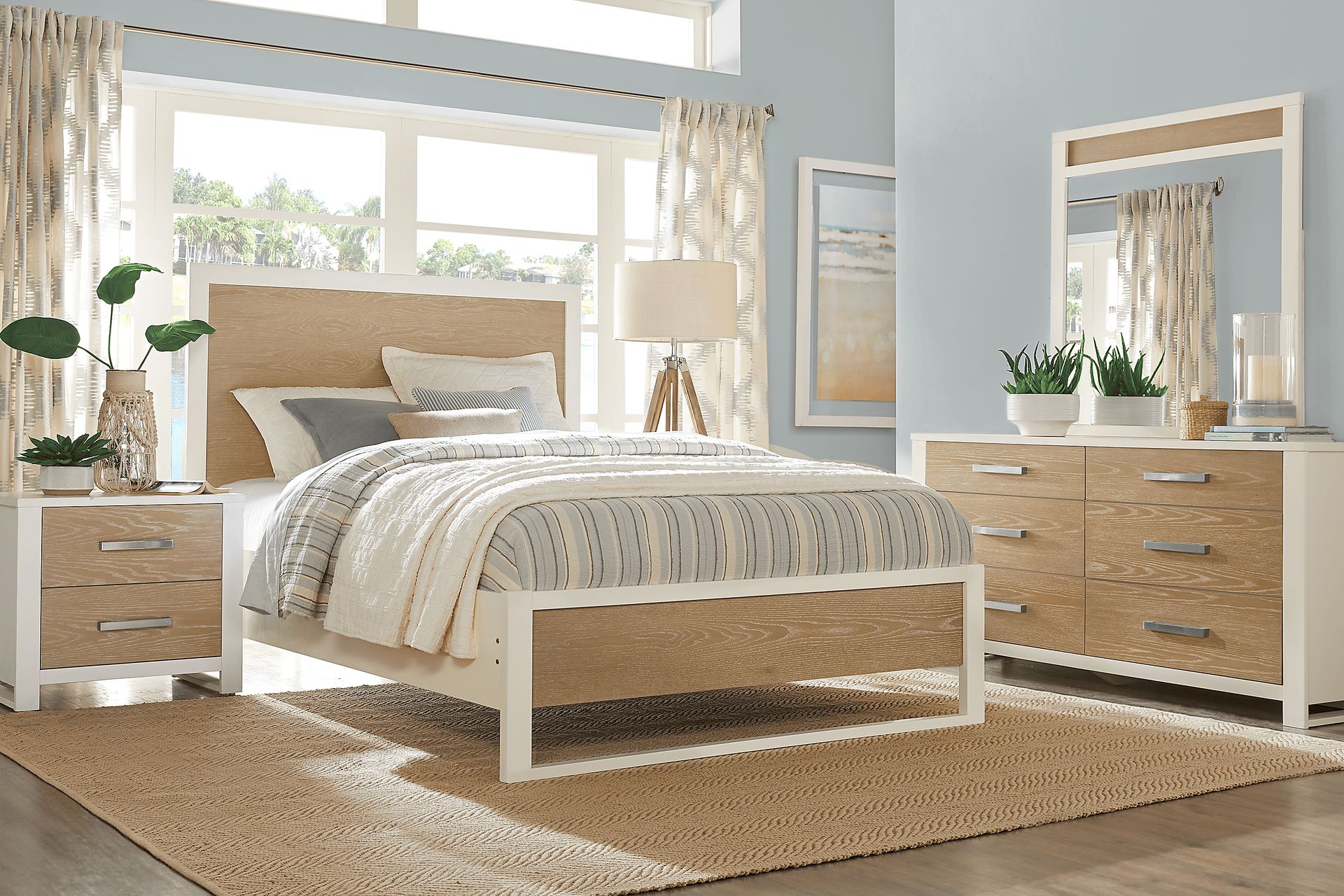 Abbott White 7 Pc King Panel Bedroom - Image 1
