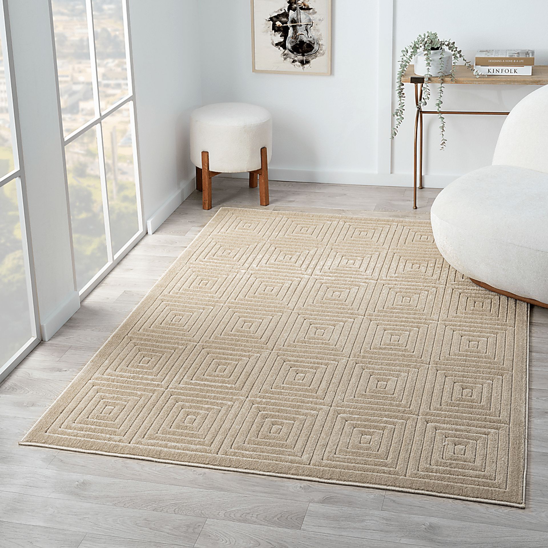 Abbour Beige 7'10 x 9'10 Indoor,Outdoor Rug - Image 2