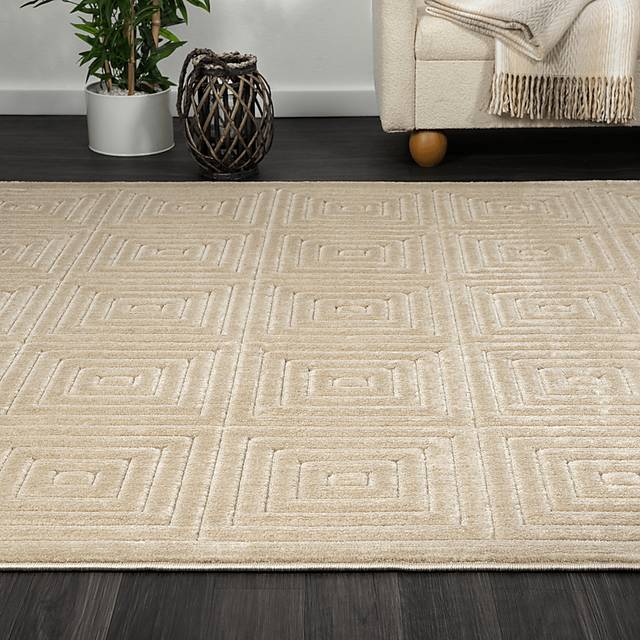 Abbour Beige 7'10 x 9'10 Indoor,Outdoor Rug - Thumbnail - Image 3