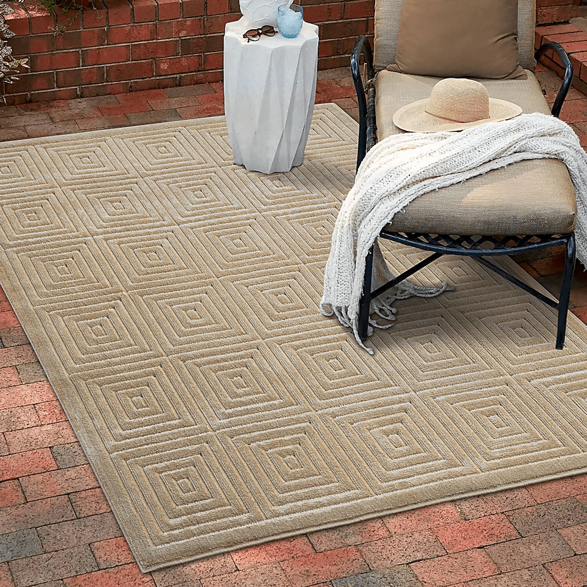 Abbour Beige 7'10 x 9'10 Indoor,Outdoor Rug - Image 5