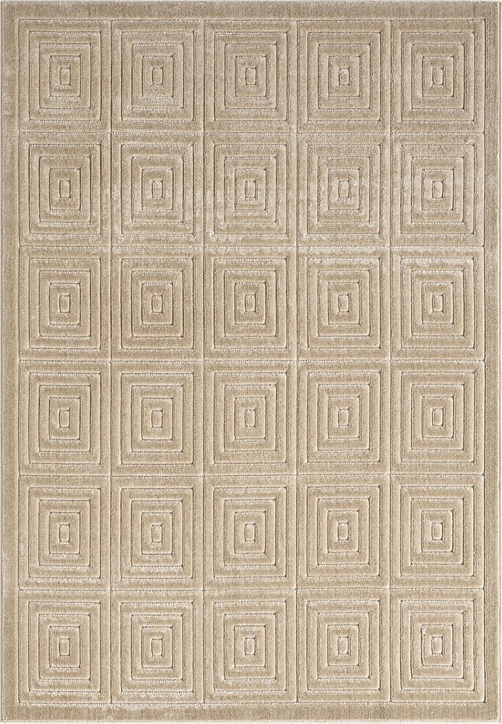 Abbour Beige 7'10 x 9'10 Indoor,Outdoor Rug