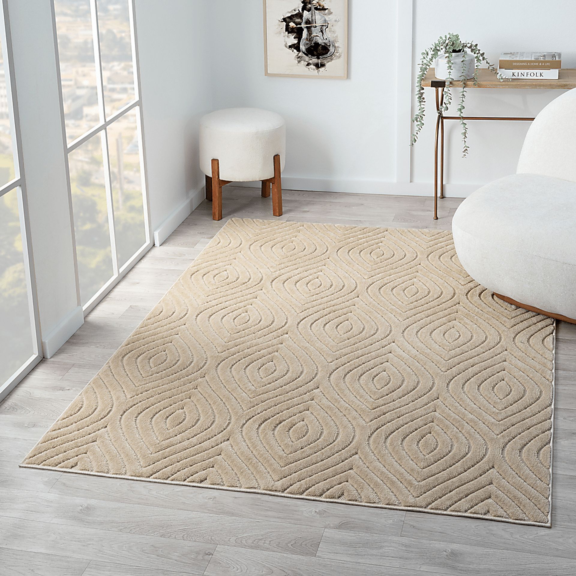 Abbour Beige 7'10 x 9'10 Indoor,Outdoor Rug - Image 2