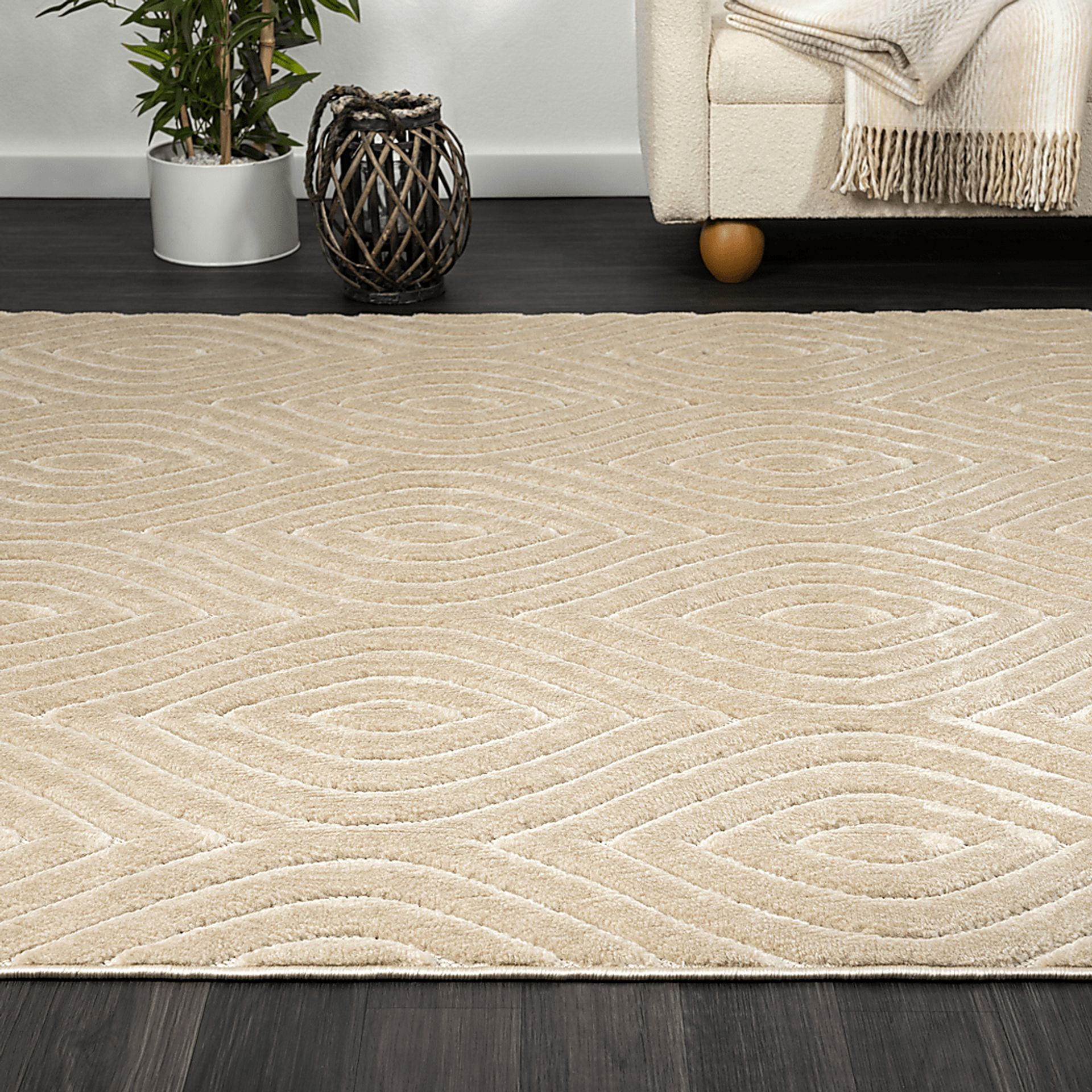 Abbour Beige 7'10 x 9'10 Indoor,Outdoor Rug - Image 3