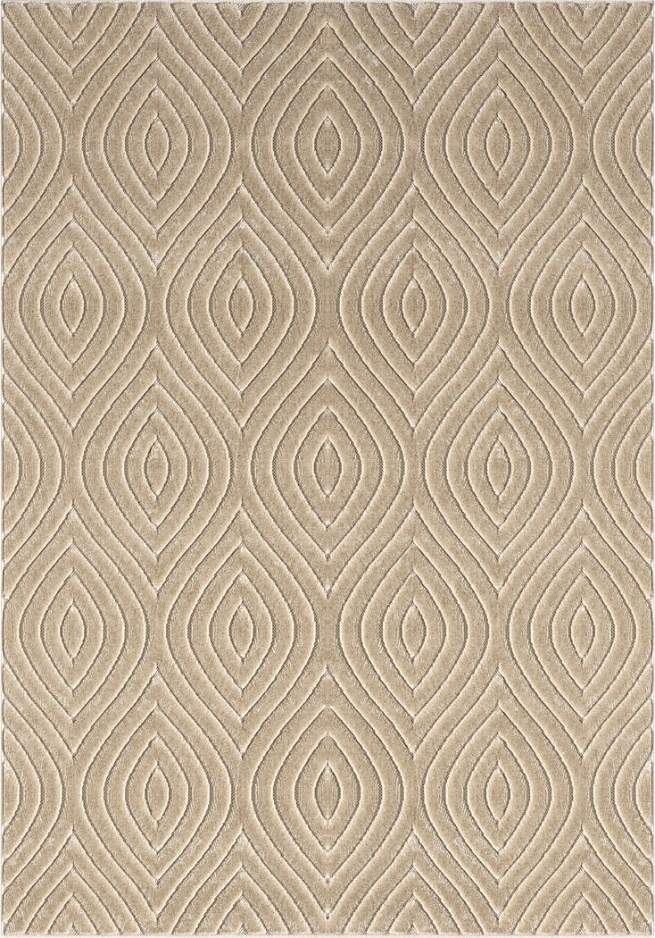 Abbour Beige 7'10 x 9'10 Indoor,Outdoor Rug