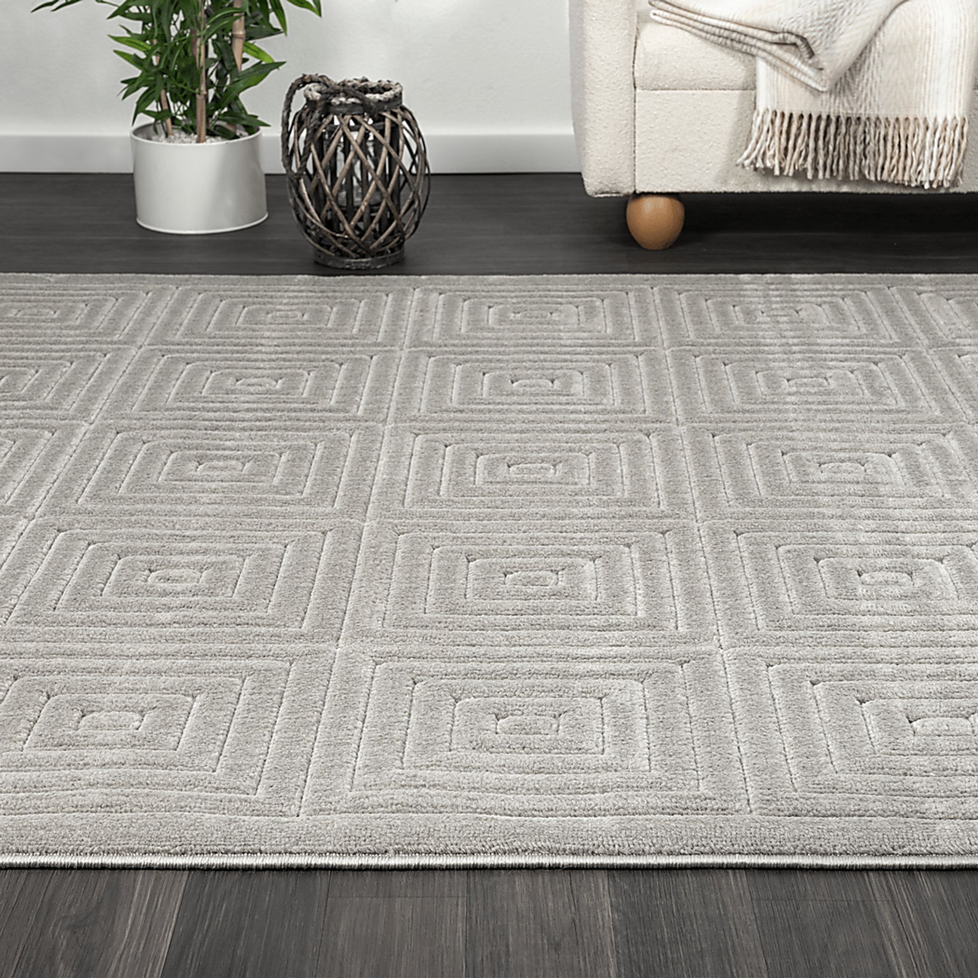 Abbour Gray 7'10 x 9'10 Indoor,Outdoor Rug - Image 3