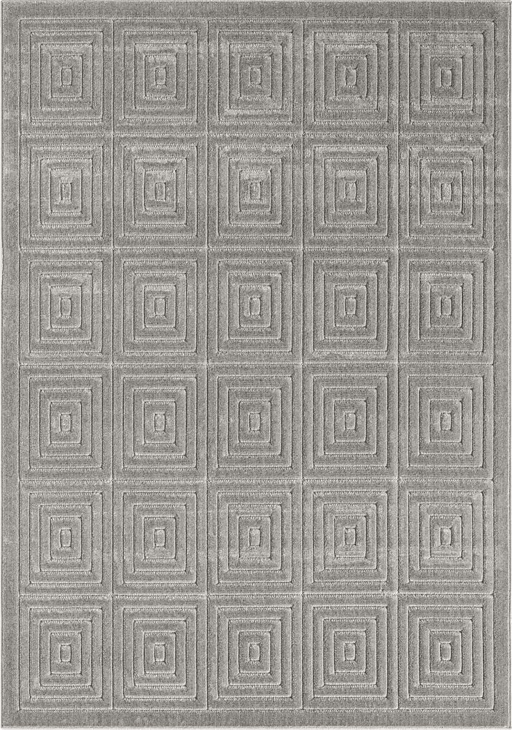Abbour Gray 7'10 x 9'10 Indoor,Outdoor Rug
