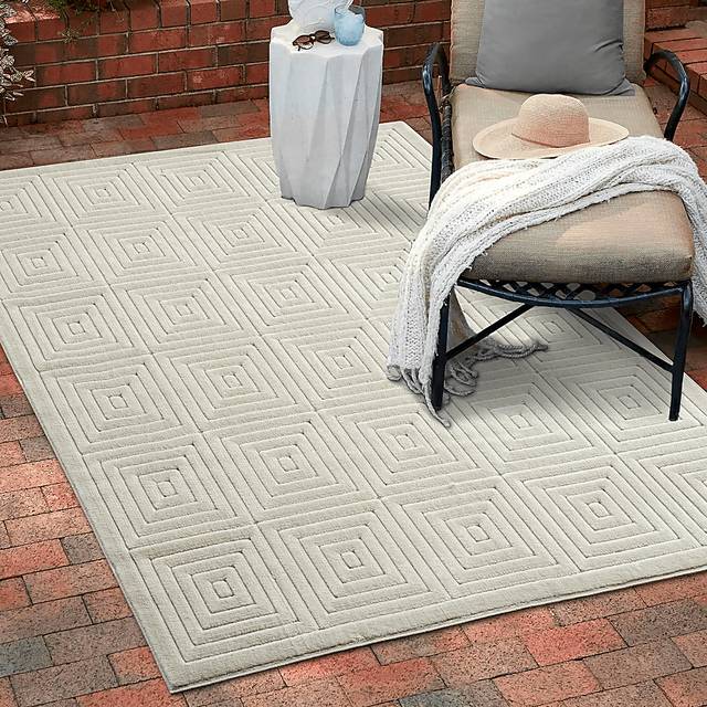 Abbour Ivory 5' x 7' Indoor,Outdoor Rug - Thumbnail - Image 5