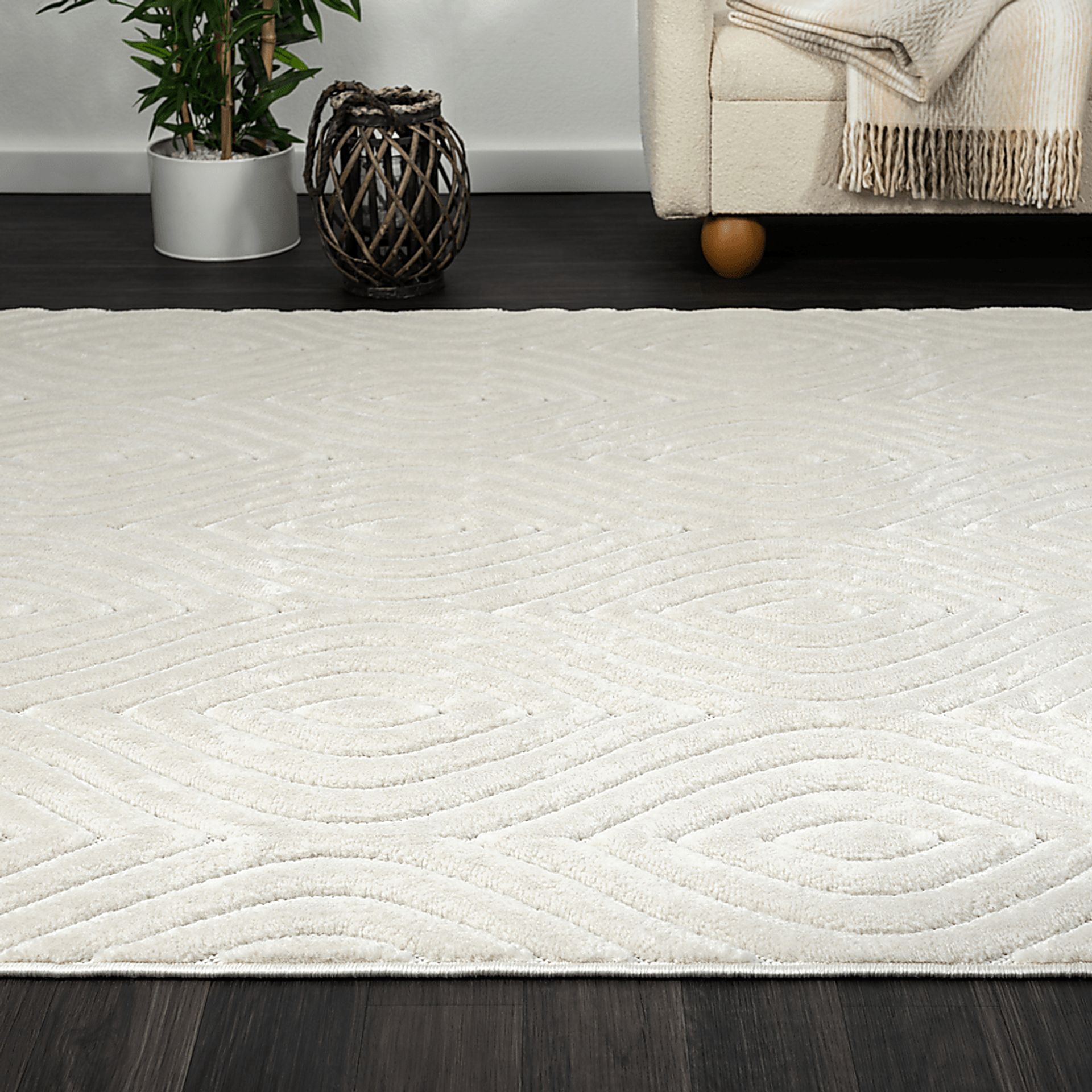 Abbour Ivory 7'10 x 9'10 Indoor,Outdoor Rug - Image 3