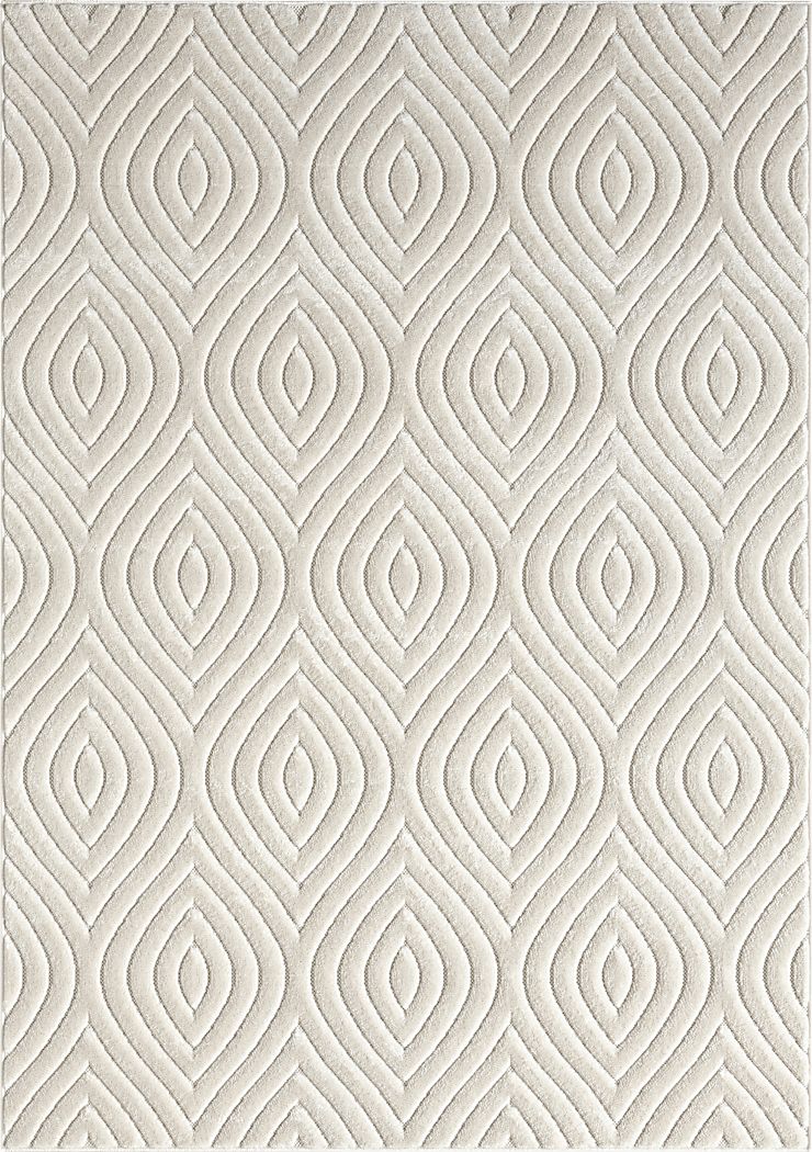 Abbour Ivory 7'10 x 9'10 Indoor,Outdoor Rug