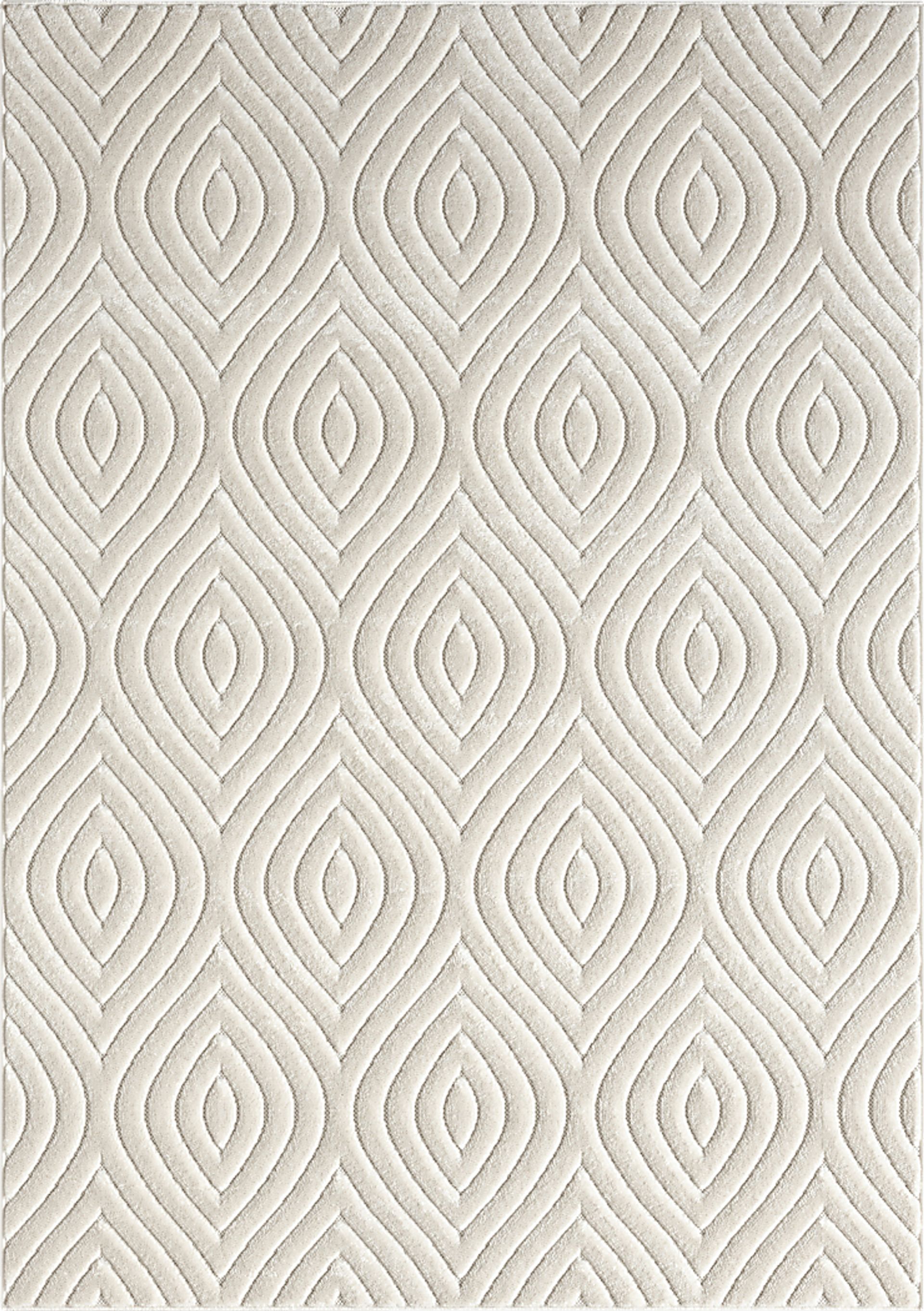 Abbour Ivory 7'10 x 9'10 Indoor,Outdoor Rug - Image 1