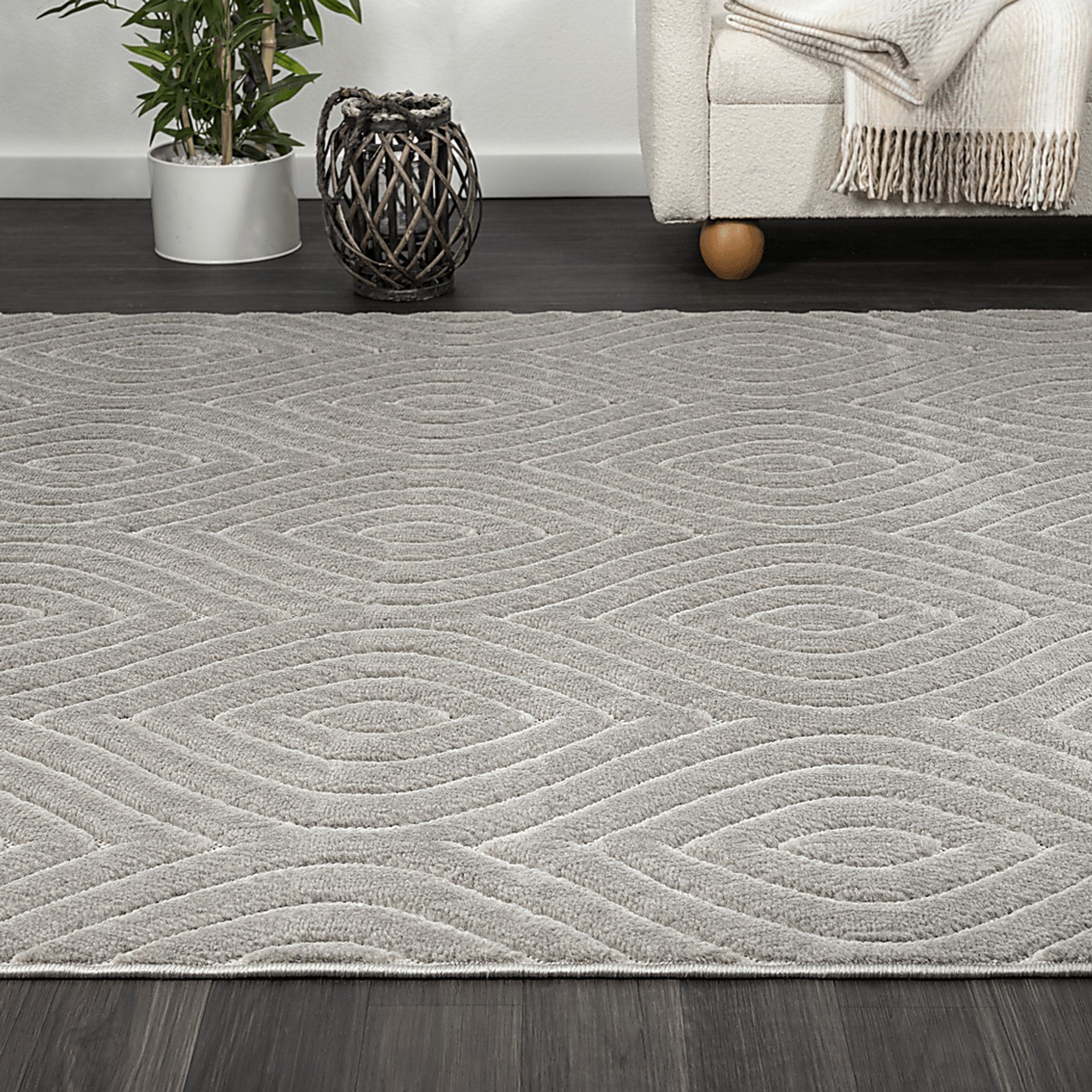 Abbour Light Gray 7'10 x 9'10 Indoor,Outdoor Rug - Image 3