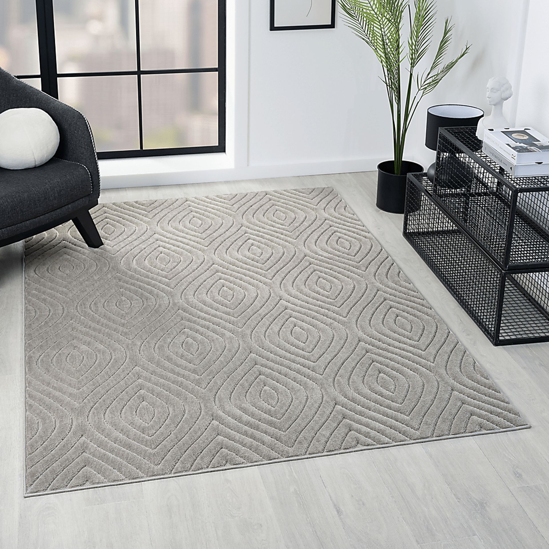 Abbour Light Gray 7'10 x 9'10 Indoor,Outdoor Rug - Image 4