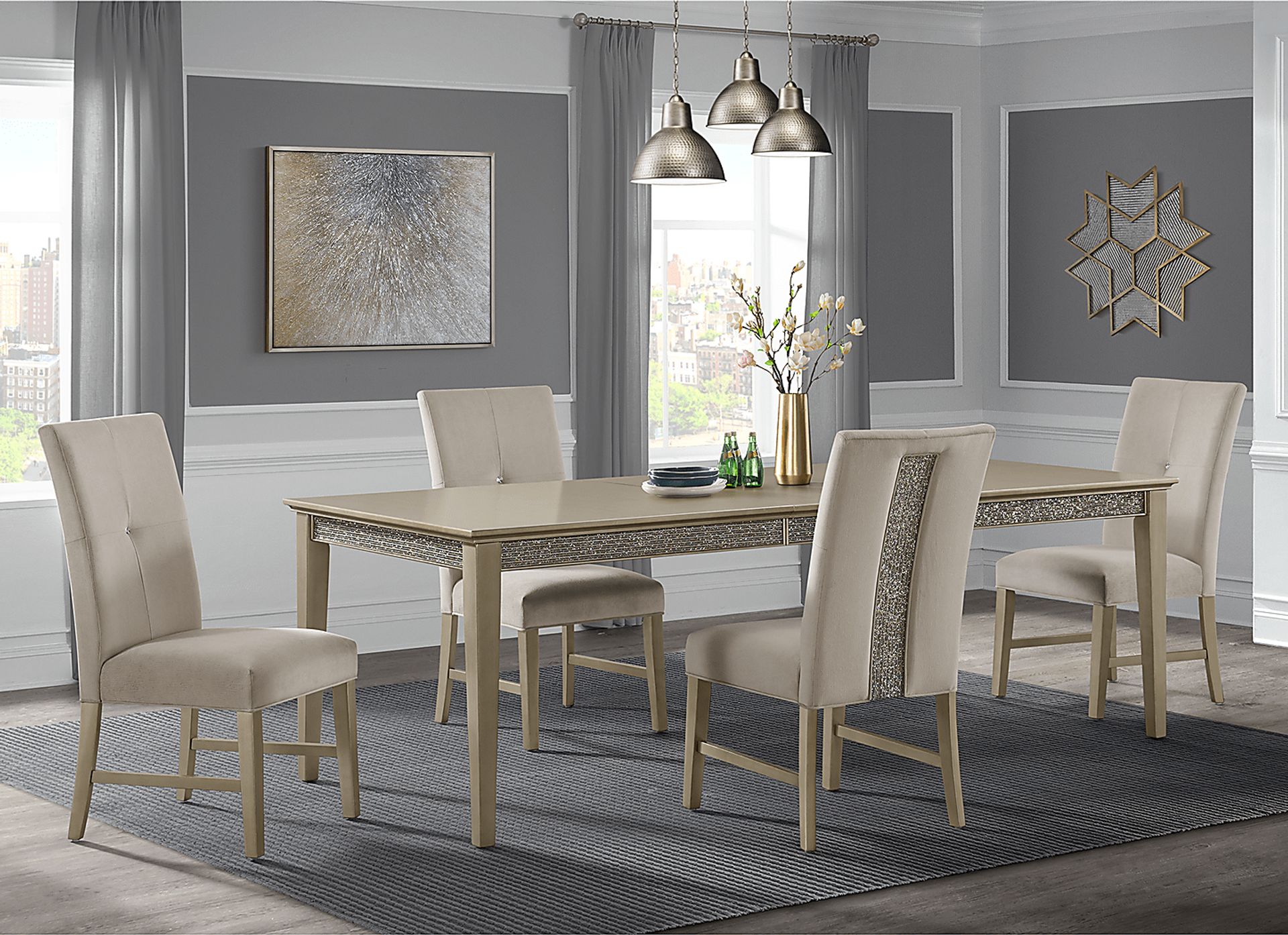 Abeni Champagne Dining Side Chair, Set of 2 - Image 2