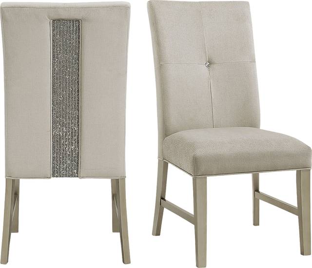Abeni Champagne Dining Side Chair, Set of 2 - Thumbnail - Image 1