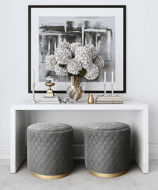 Aberas Gray Ottoman - Thumbnail - Image 3