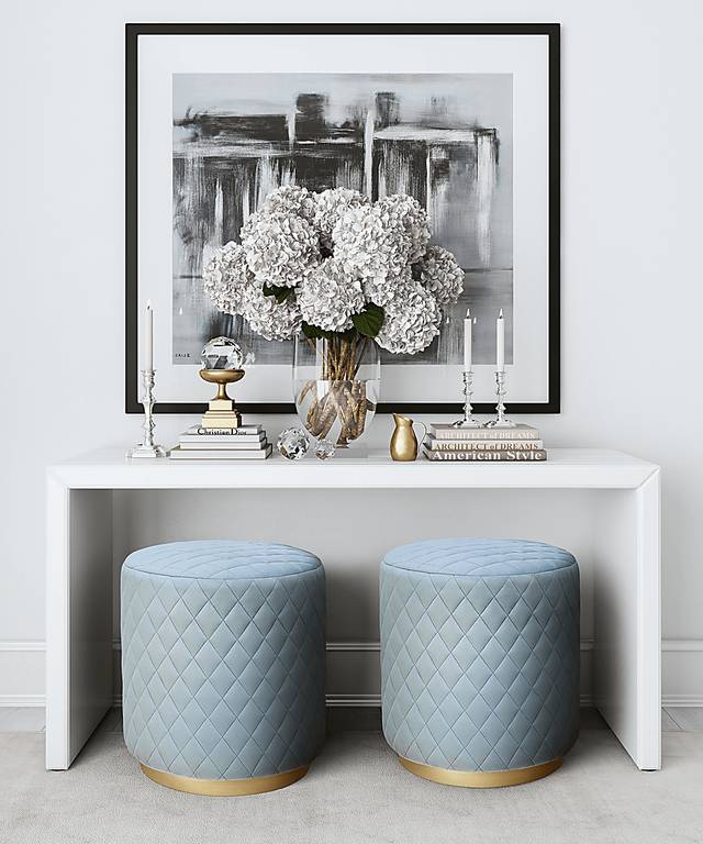 Aberas Light Gray Ottoman - Thumbnail - Image 4