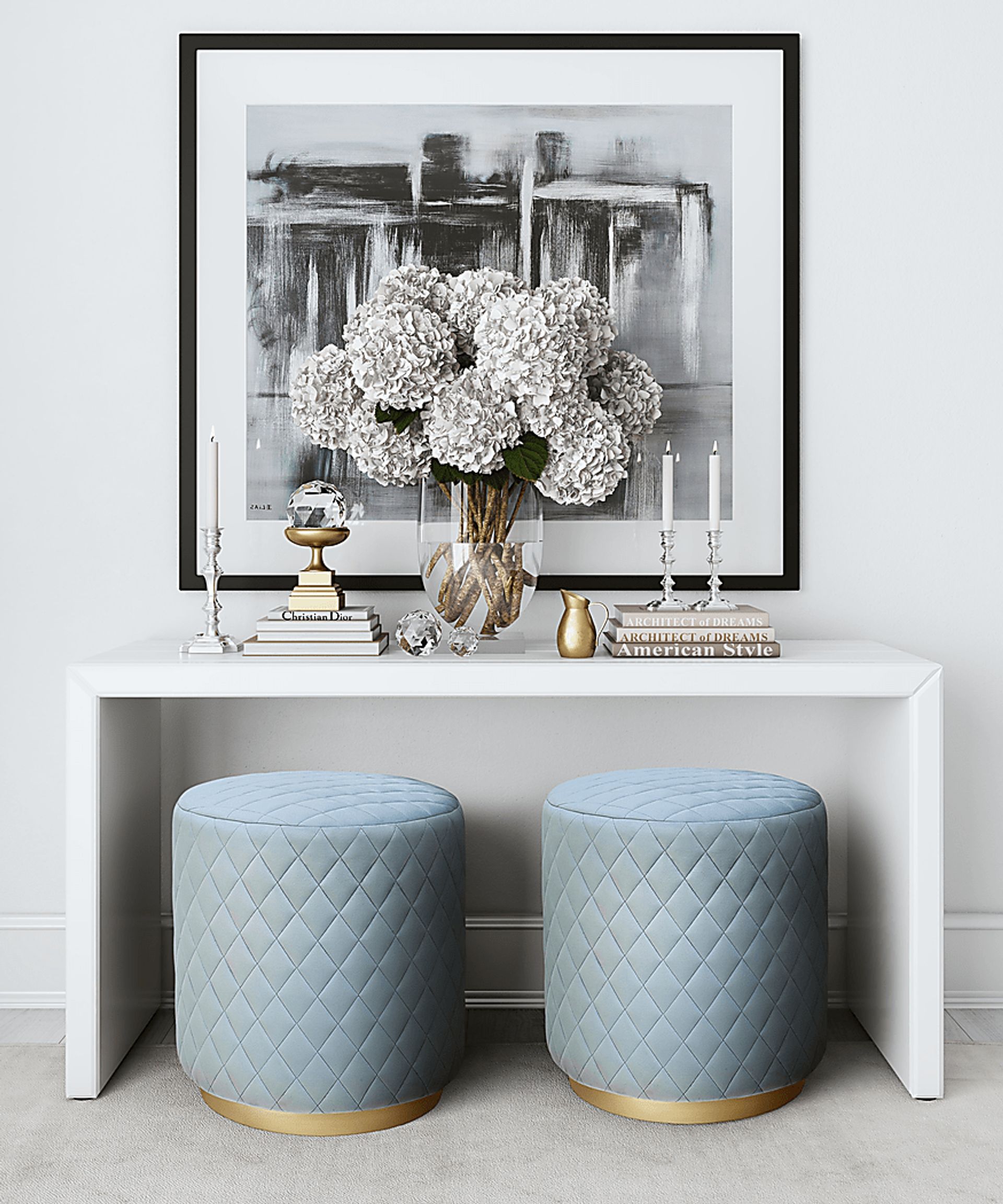 Aberas Light Gray Ottoman - Image 4