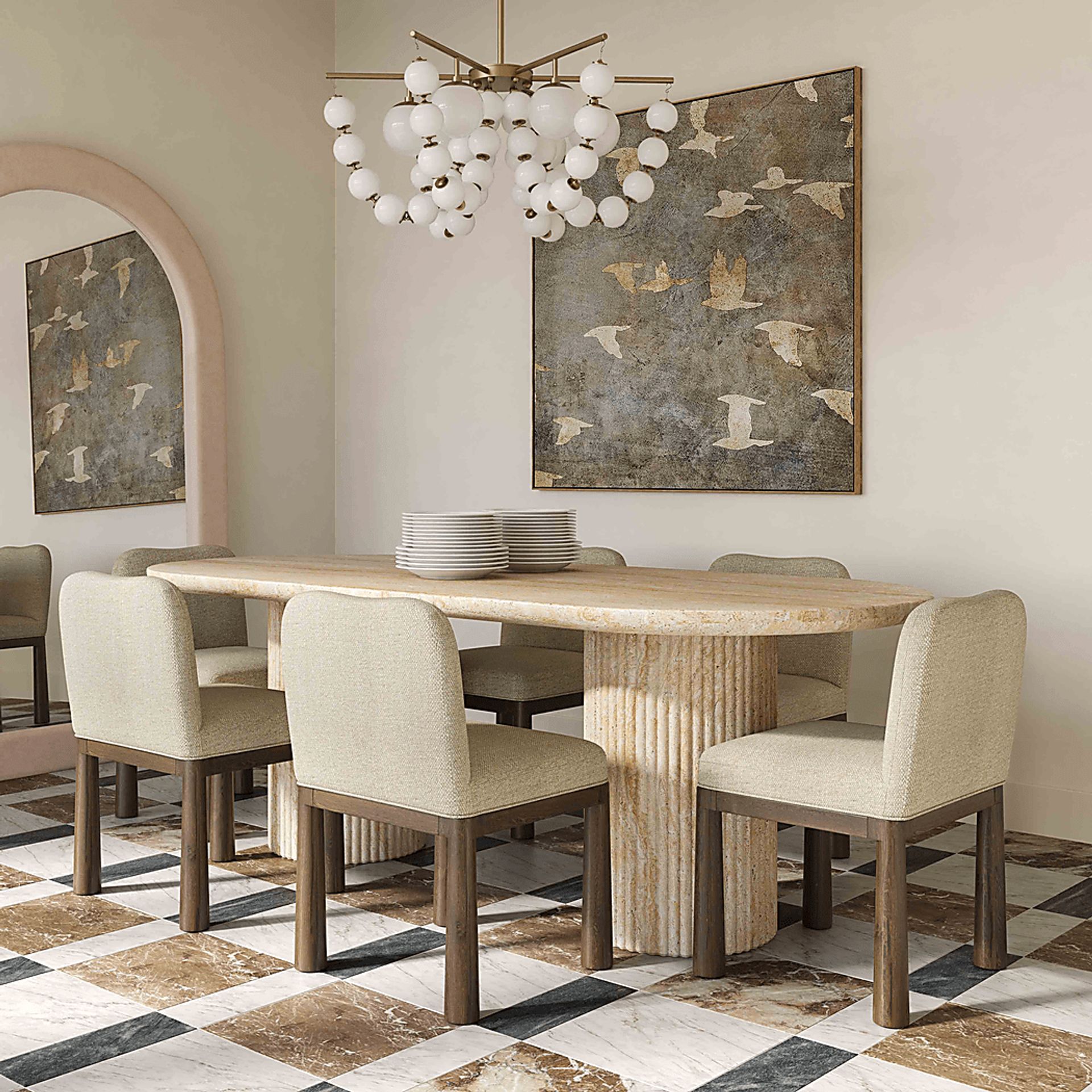 Aberjona Beige Dining Table - Image 2