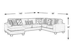 Aberlin Court Beige Polyester Fabric 3 Pc With Chaise Left Arm