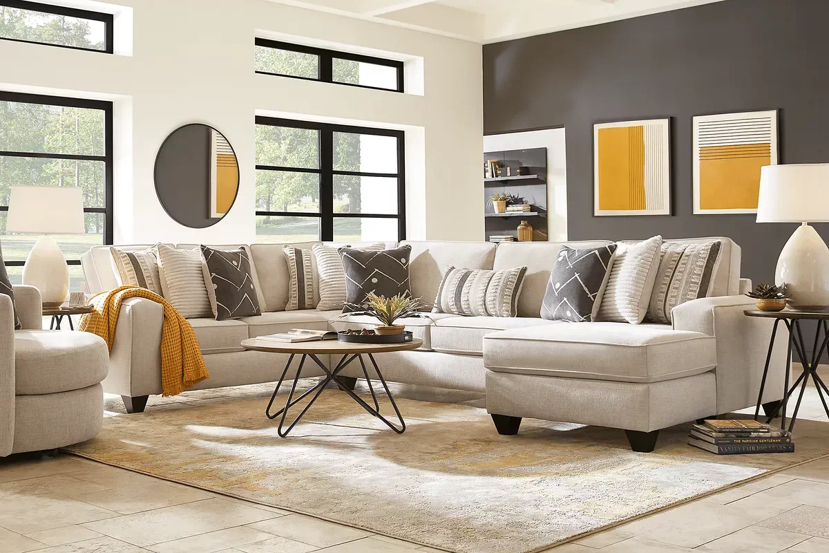 Beige on sale sectional couch