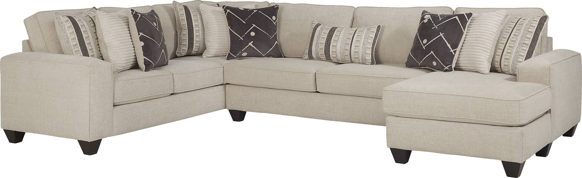 3 pc right arm chaise sectional