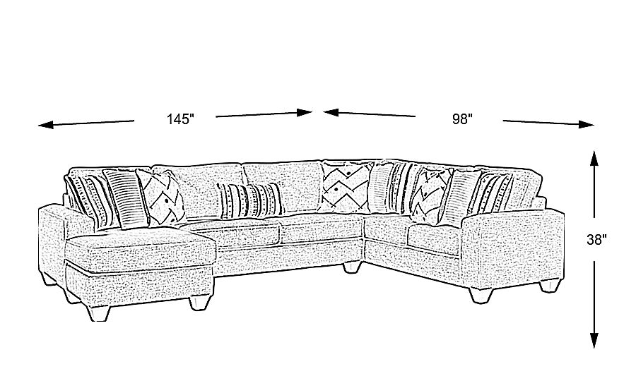 Aberlin Court Beige Polyester Fabric 3 Pc With Chaise Right Arm Sectional - Rooms  To Go